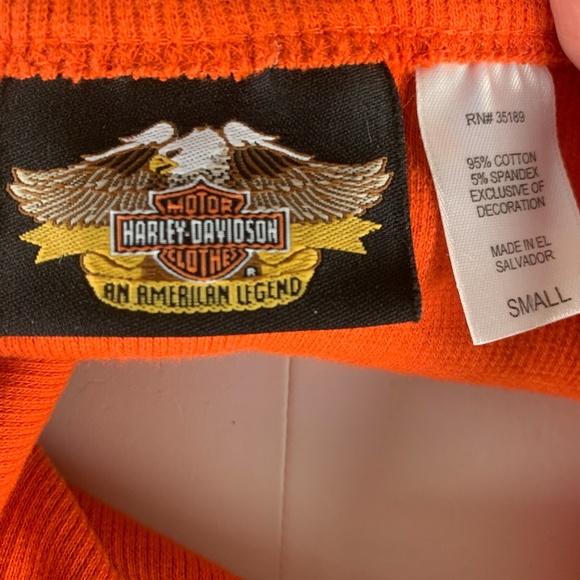 Harley Davidson Orange Ribbed Top - Picture 5 of 8